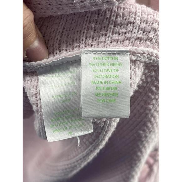 Lilly Pulitzer Size Large Tatum Cardigan Pink Fringe Hem Long Open Sweater - Picture 5 of 7